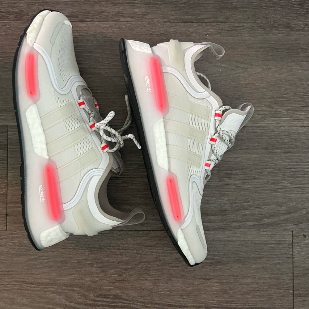 Adidas Cream and Red Athletic Shoes